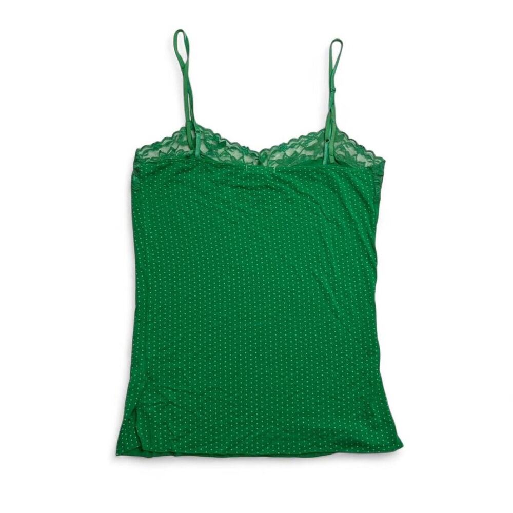 Coco Bong Y2K Polka Dot Green + White Lace Cami Fitted Full Length size Medium - Picture 4 of 7